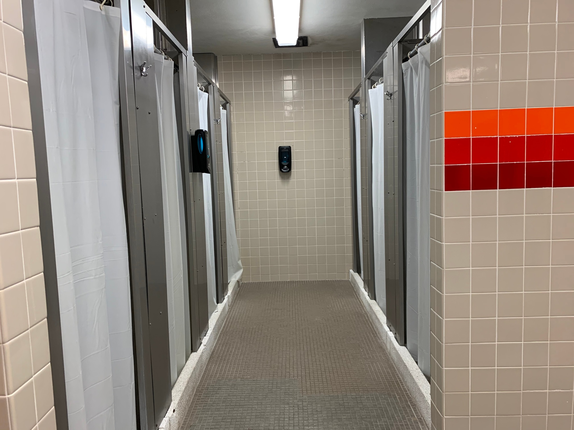 Private shower stalls, SDC Women's Public Locker Room 109